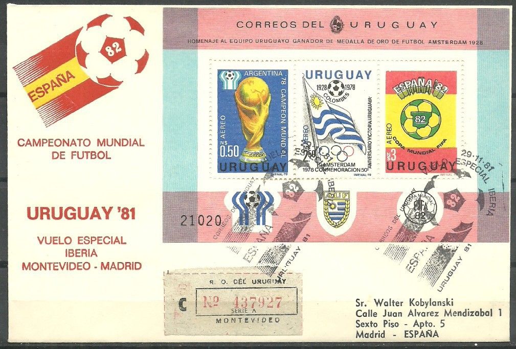 Znaczek Urugwaj 1979 Mi bl 44 FDC