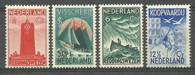 Znaczek Holandia 1933 Mi 262-265 Z podlepką *