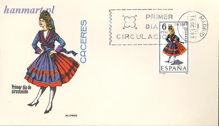 Znaczek Hiszpania 1967 Mi 1719 FDC