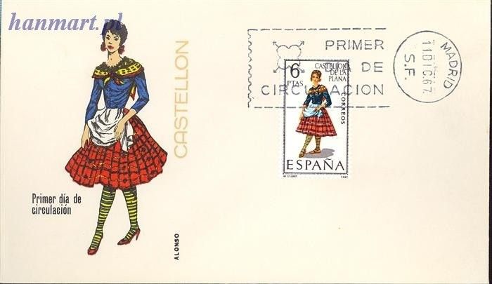 Znaczek Hiszpania 1967 Mi 1733 FDC