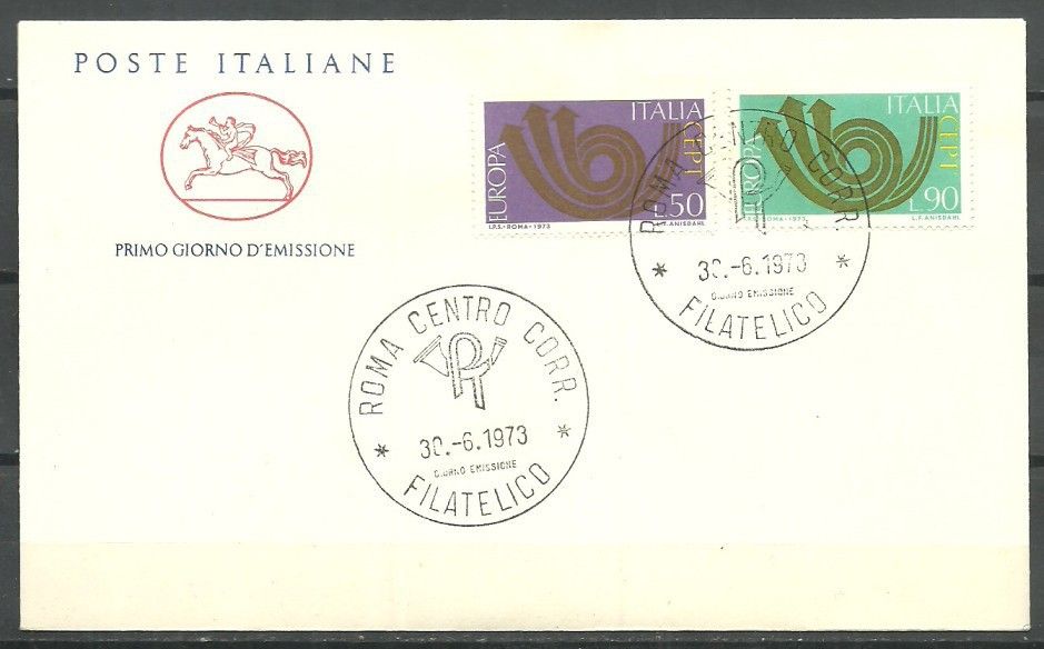 Znaczek Włochy 1973 Mi 1409-1410 FDC