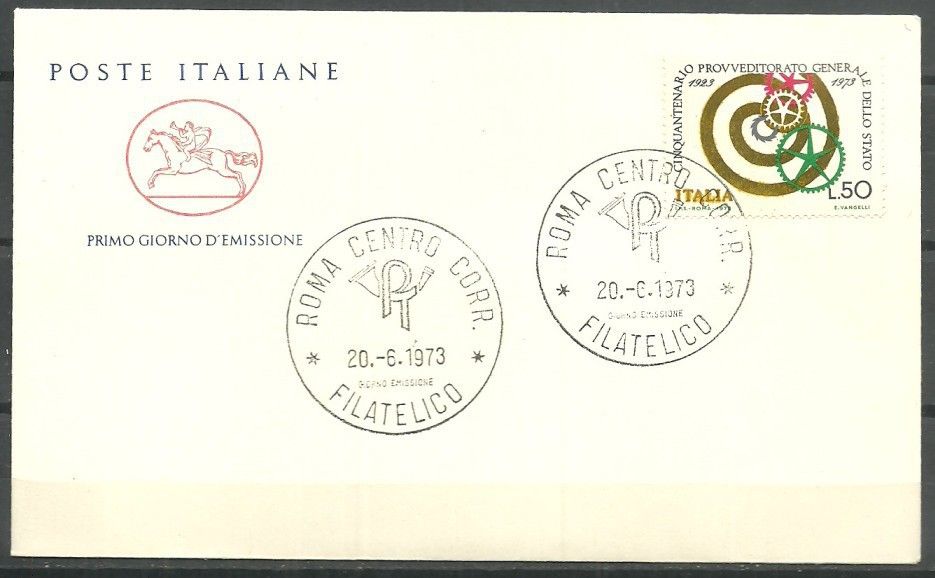 Znaczek Włochy 1973 Mi 1408 FDC
