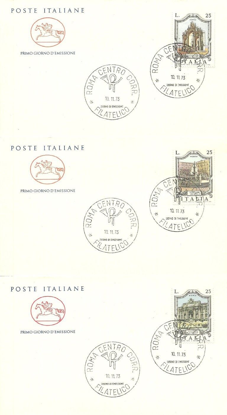 Znaczek Włochy 1973 Mi 1424-1426 FDC