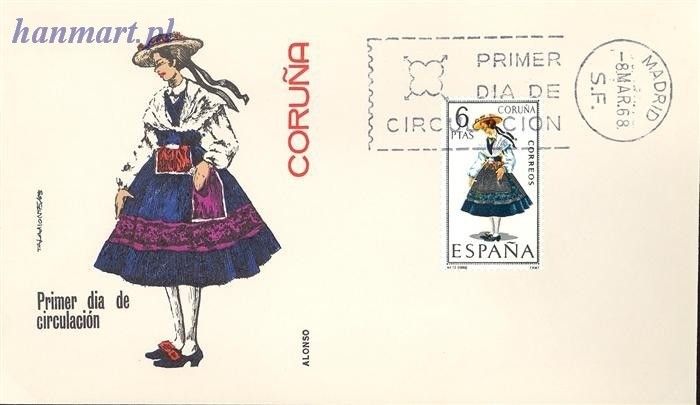 Znaczek Hiszpania 1968 Mi 1739 FDC