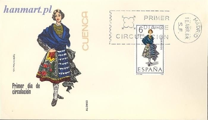 Znaczek Hiszpania 1968 Mi 1754 FDC