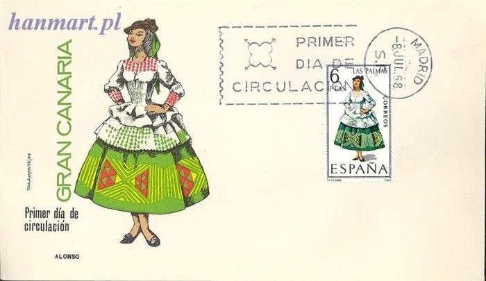 Znaczek Hiszpania 1968 Mi 1764 FDC