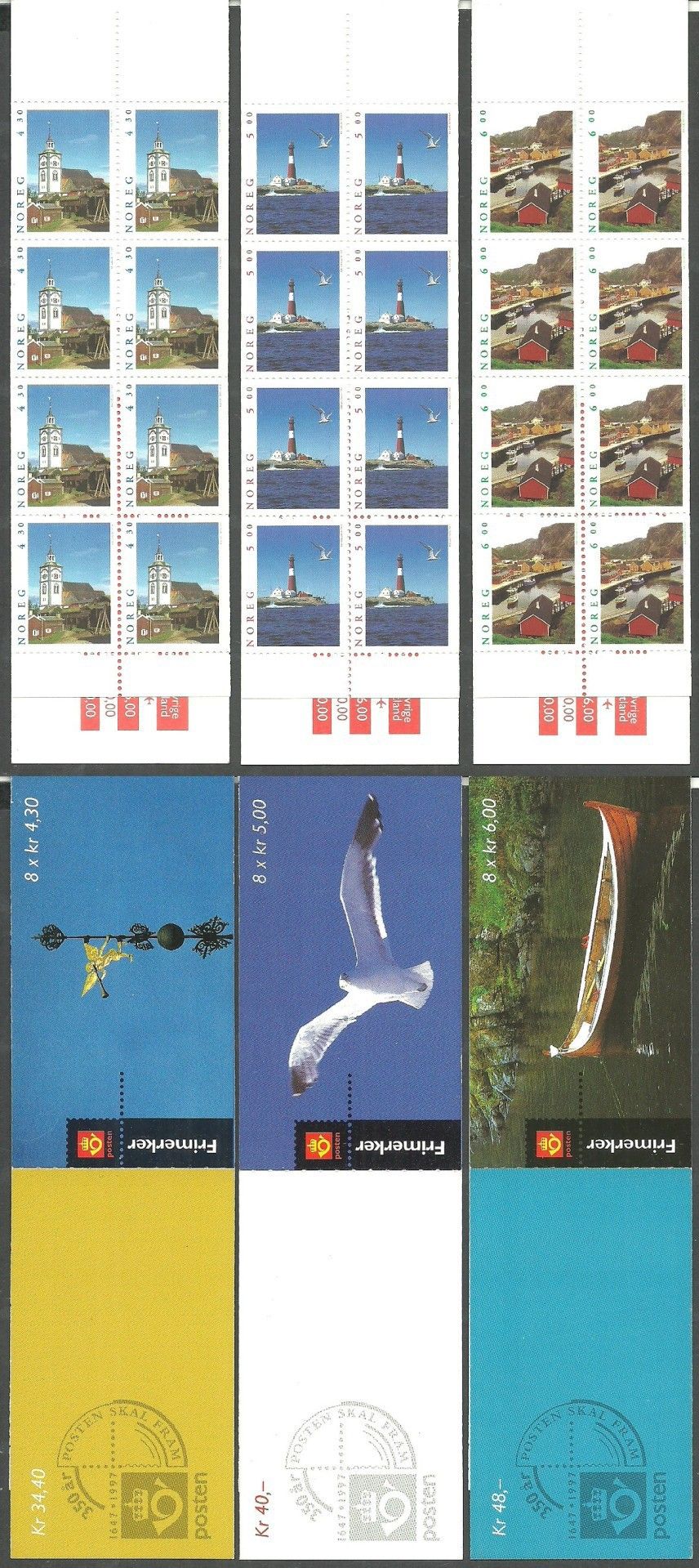 Znaczek Norwegia 1997 Mi mh 1246-1248 Czyste **