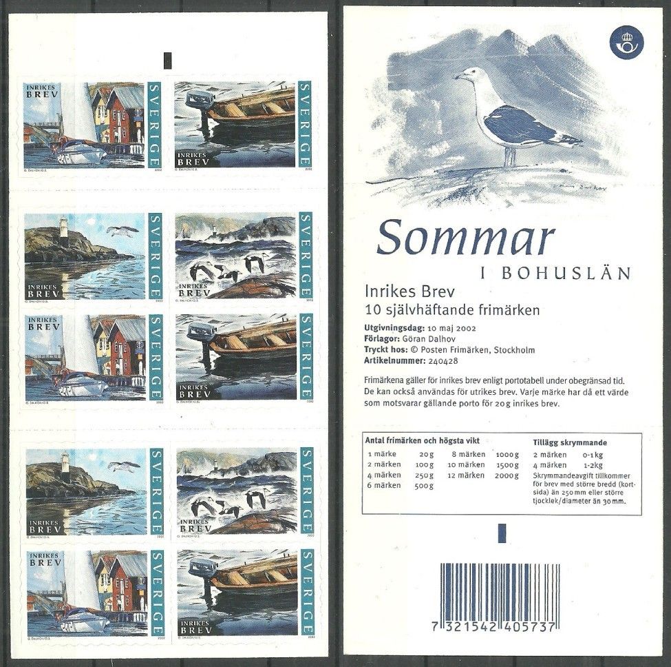 Znaczek Szwecja 2002 Mi mh 2300-2303 Czyste **