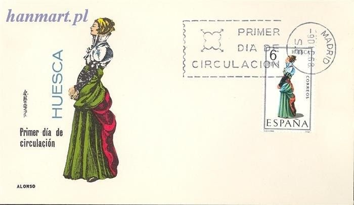 Znaczek Hiszpania 1968 Mi 1792 FDC