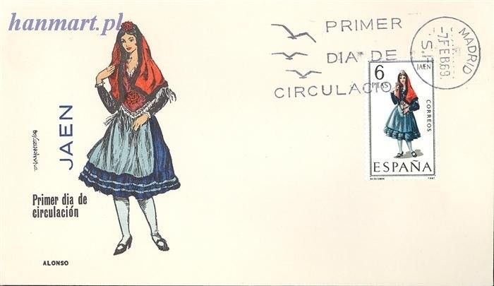 Znaczek Hiszpania 1969 Mi 1794 FDC