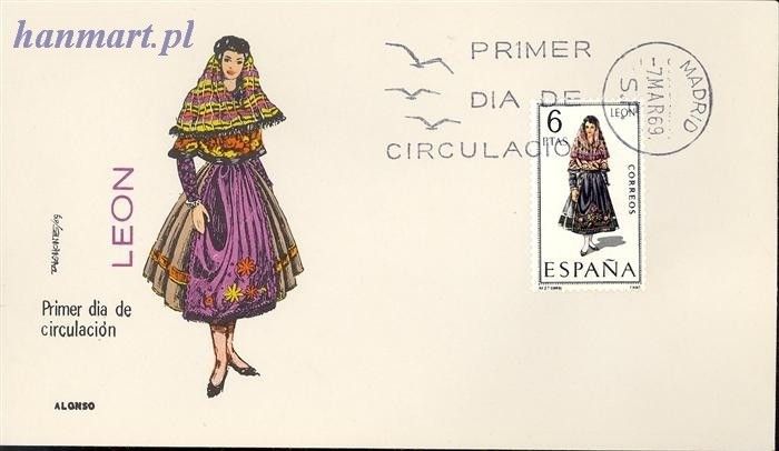Znaczek Hiszpania 1969 Mi 1795 FDC