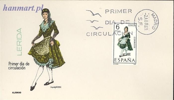 Znaczek Hiszpania 1969 Mi 1806 FDC