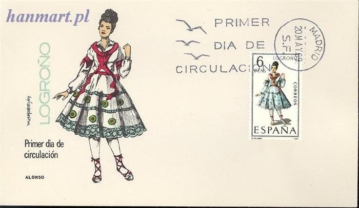 Znaczek Hiszpania 1969 Mi 1811 FDC