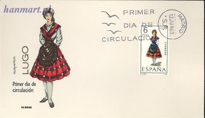Znaczek Hiszpania 1969 Mi 1815 FDC