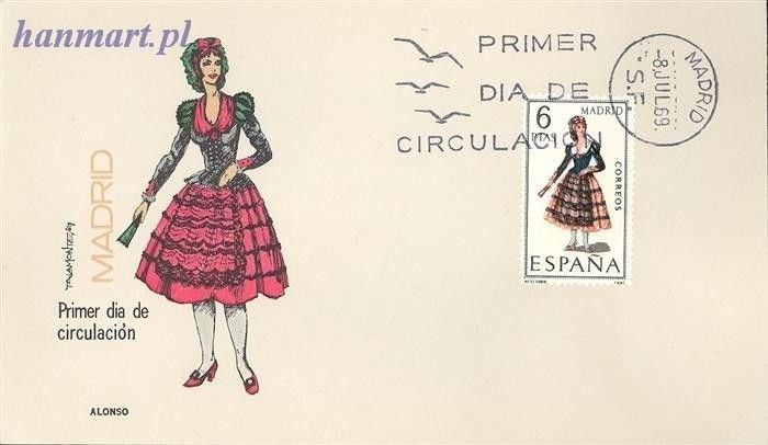 Znaczek Hiszpania 1969 Mi 1821 FDC