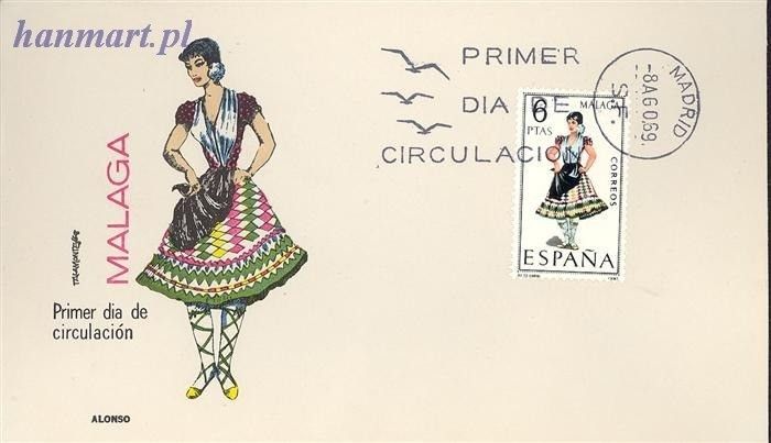 Znaczek Hiszpania 1969 Mi 1829 FDC