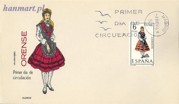 Znaczek Hiszpania 1969 Mi 1839 FDC