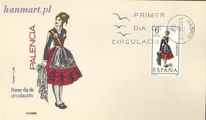 Znaczek Hiszpania 1970 Mi 1844 FDC