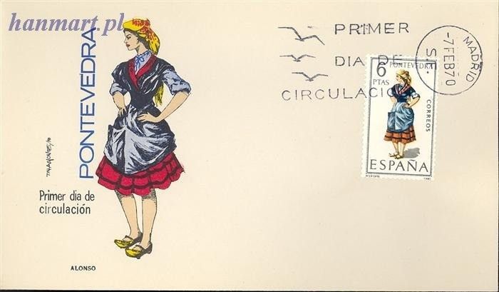 Znaczek Hiszpania 1970 Mi 1845 FDC