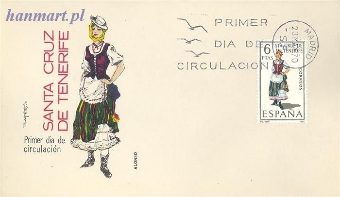 Znaczek Hiszpania 1970 Mi 1862 FDC