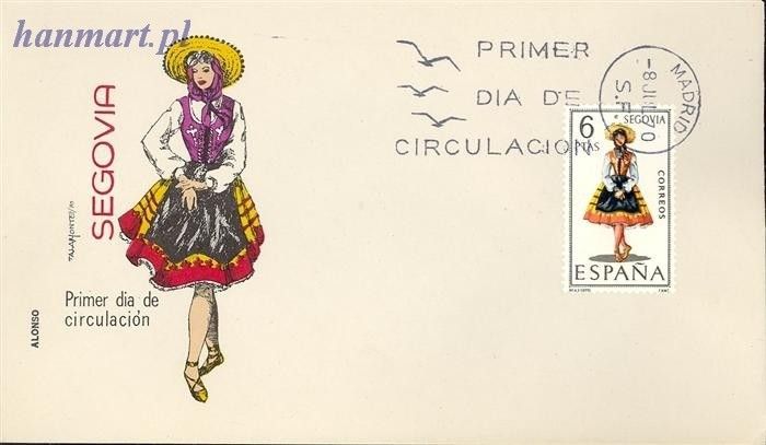 Znaczek Hiszpania 1970 Mi 1871 FDC