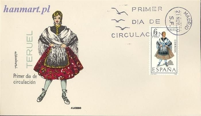 Znaczek Hiszpania 1970 Mi 1901 FDC