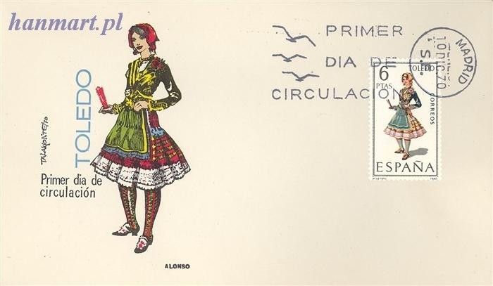 Znaczek Hiszpania 1970 Mi 1902 FDC