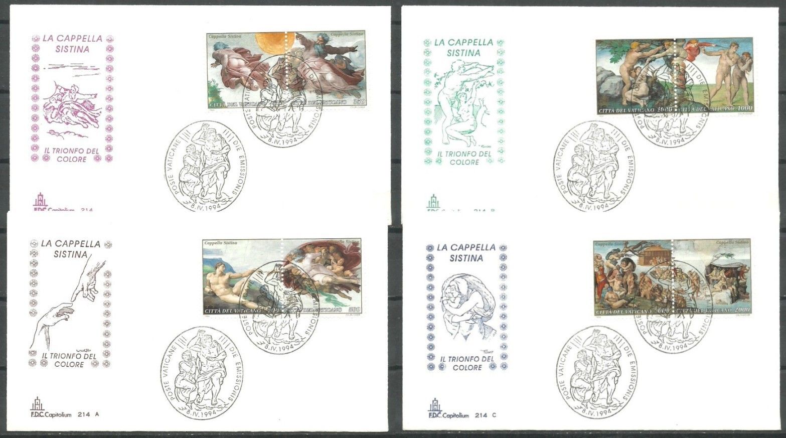 Znaczek Watykan 1994 Mi 1107-1114 FDC