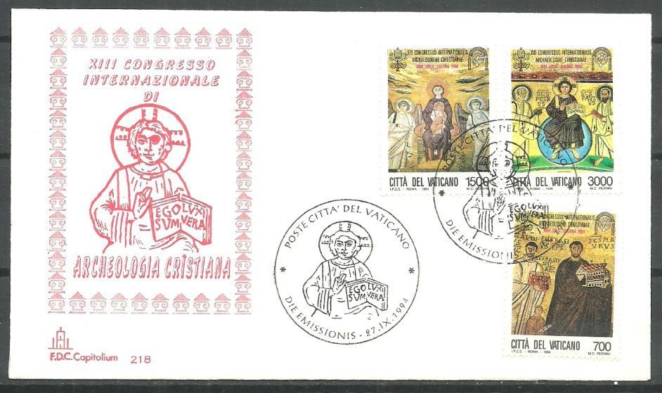 Znaczek Watykan 1994 Mi 1124-1126 FDC