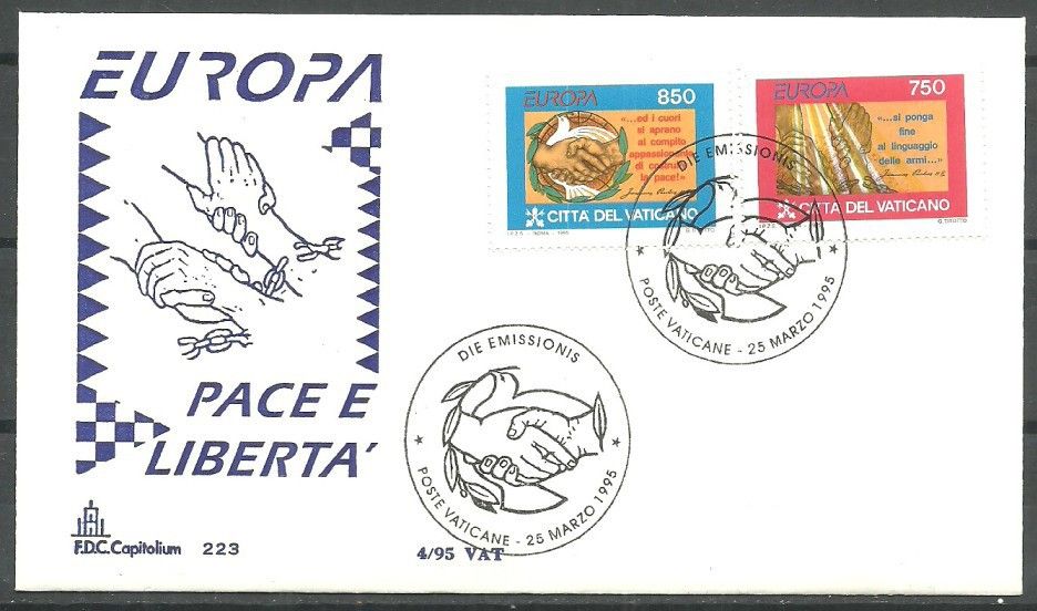 Znaczek Watykan 1995 Mi 1141-1142 FDC