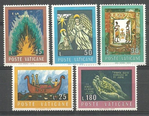 Znaczek Watykan 1974 Mi 635-639 Czyste **