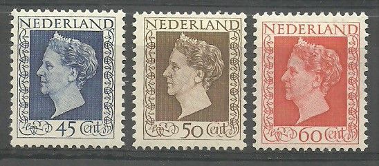 Znaczek Holandia 1948 Mi 500-502 Z podlepką *