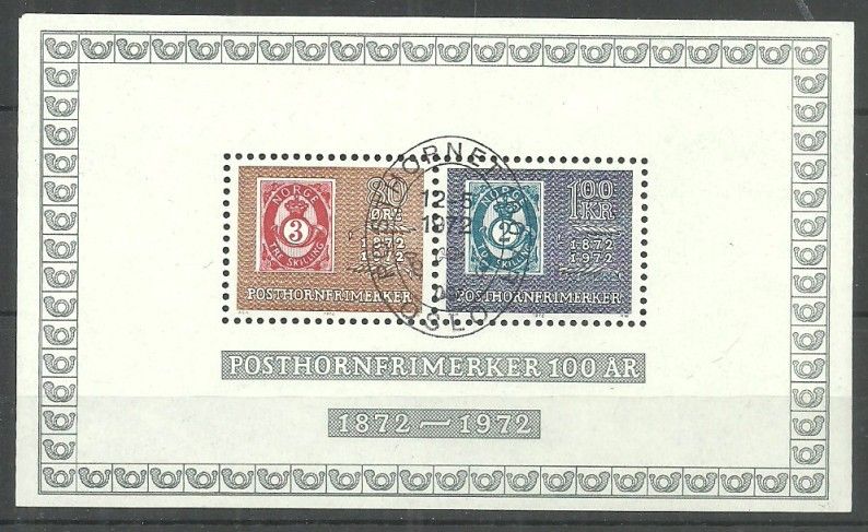 Znaczek Norwegia 1972 Mi bl 1 Stemplowane