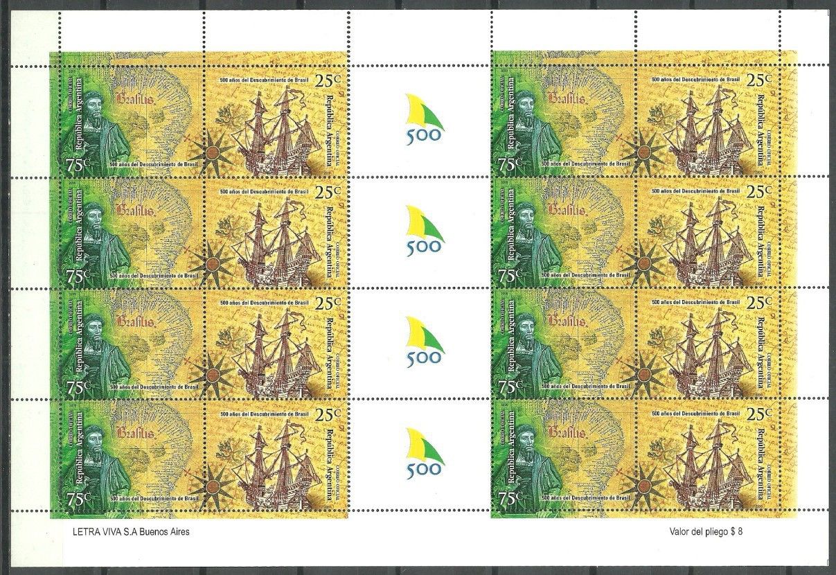 Znaczek Argentyna 2000 Mi ark 2569-2570 Czyste **