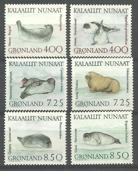 Znaczek Grenlandia 1991 Mi 211-216 Czyste **