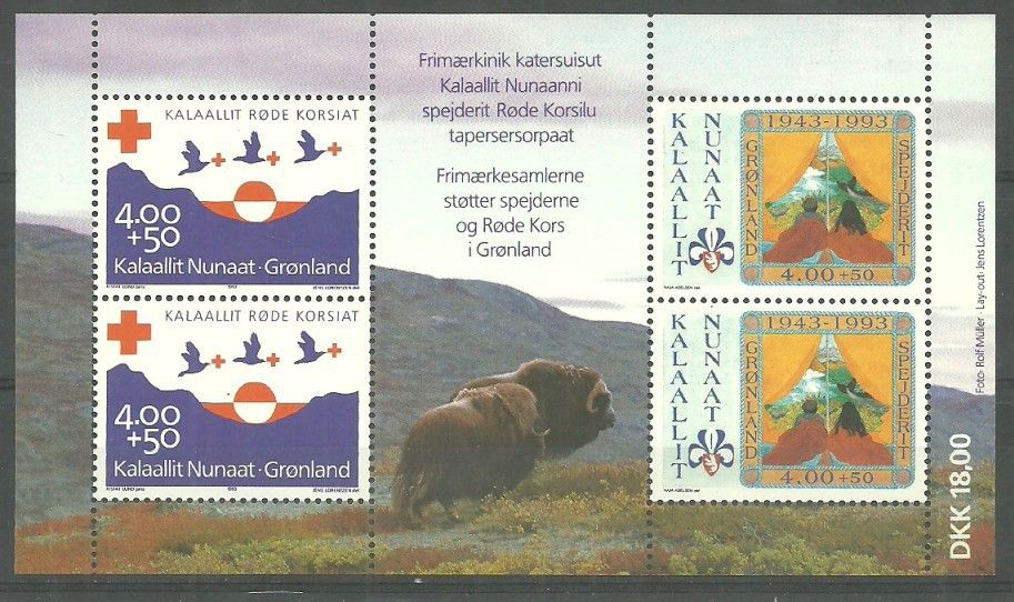 Znaczek Grenlandia 1993 Mi bl 4 Czyste **