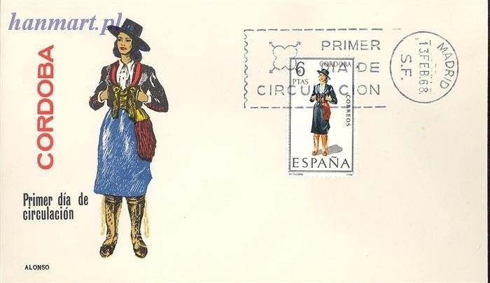 Znaczek Hiszpania 1968 Mi 1738 FDC