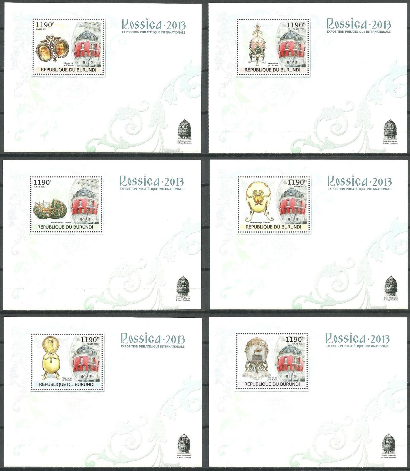 Znaczek Burundi 2012 Mi lx 2725-2730 Czyste **