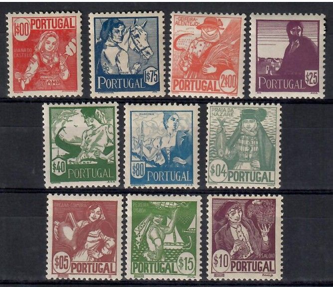 Znaczek Portugalia 1941 Mi 632-641 Czyste **