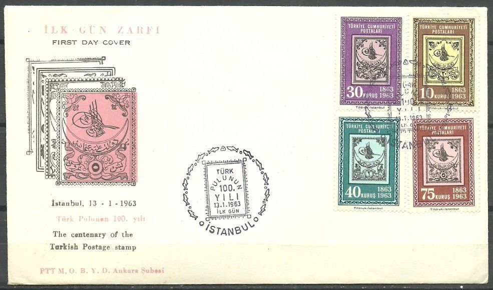 Znaczek Turcja 1963 Mi 1850-1853 FDC