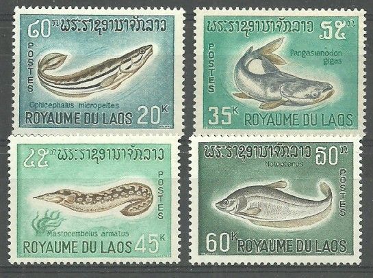 Znaczek Laos 1967 Mi 207-210 Czyste **