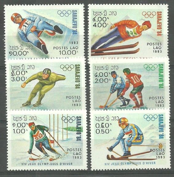 Znaczek Laos 1983 Mi 661-666 Czyste **