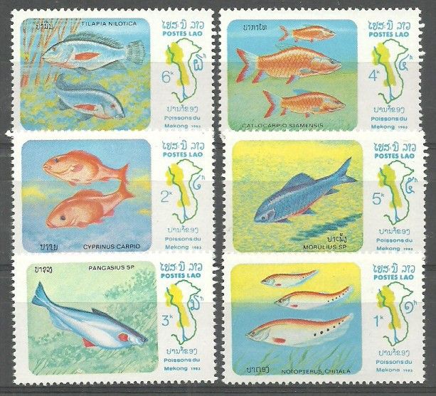Znaczek Laos 1983 Mi 670-675 Czyste **