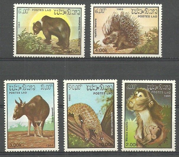 Znaczek Laos 1985 Mi 846-850 Czyste **