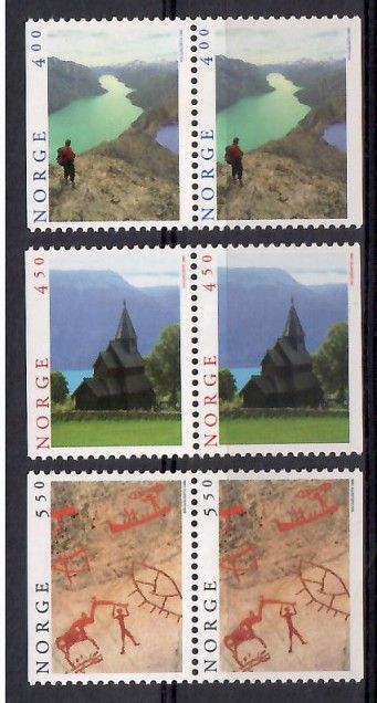 Znaczek Norwegia 1996 Mi 1208-1210Dl,Dr Czyste **