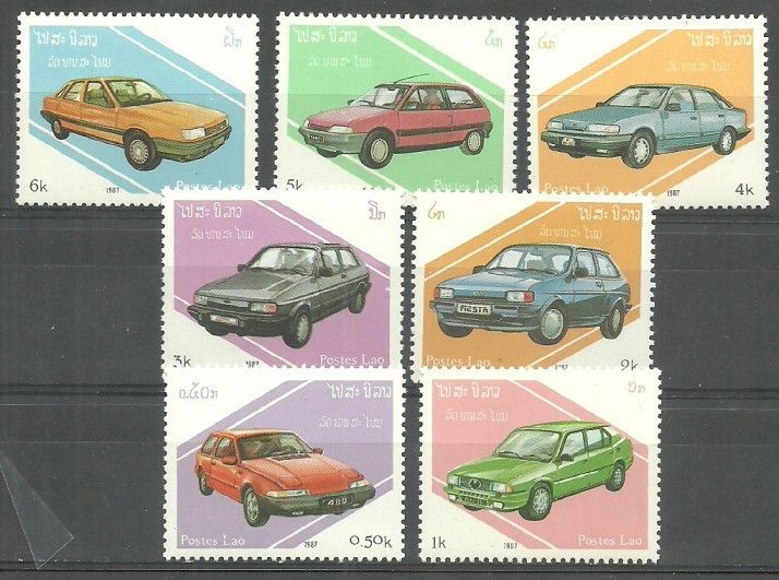 Znaczek Laos 1987 Mi 1010-1016 Czyste **