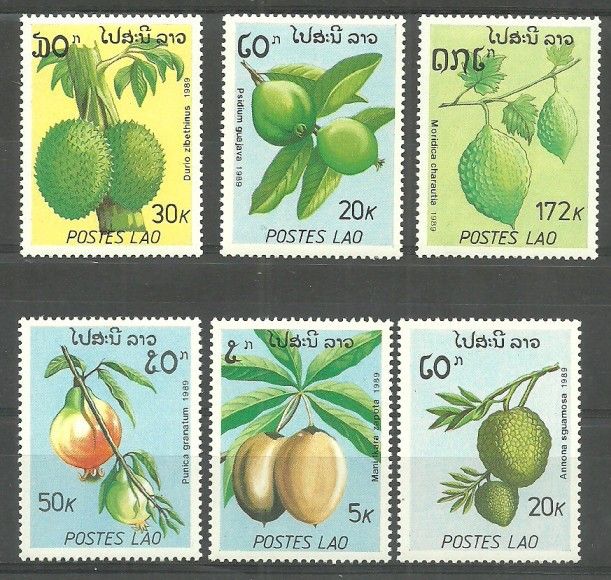 Znaczek Laos 1989 Mi 1169-1174 Czyste **