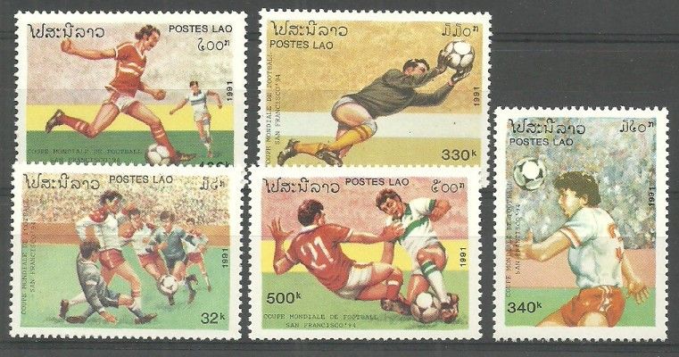 Znaczek Laos 1991 Mi 1261-1265 Czyste **