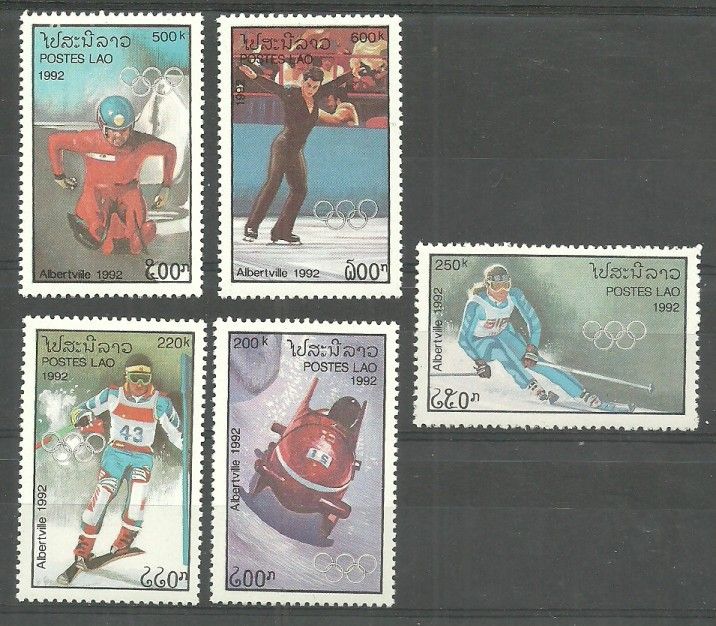 Znaczek Laos 1992 Mi 1290-1294 Czyste **