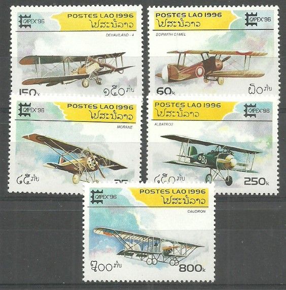 Znaczek Laos 1996 Mi 1526-1530 Czyste **